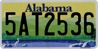 AL license plate 5AT2536