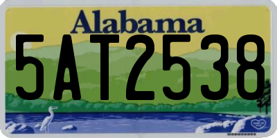 AL license plate 5AT2538