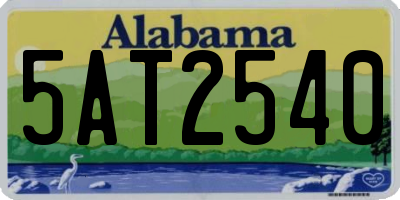 AL license plate 5AT2540