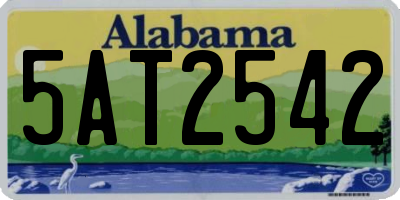 AL license plate 5AT2542