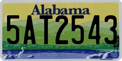 AL license plate 5AT2543