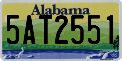 AL license plate 5AT2551