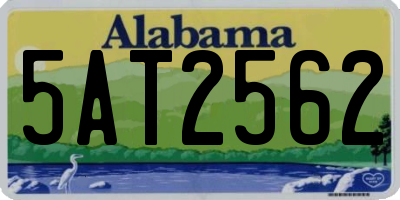 AL license plate 5AT2562