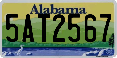 AL license plate 5AT2567