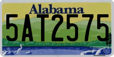 AL license plate 5AT2575