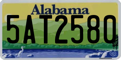 AL license plate 5AT2580