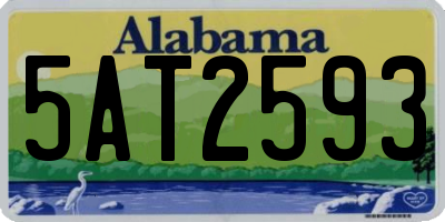 AL license plate 5AT2593