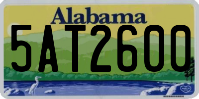 AL license plate 5AT2600