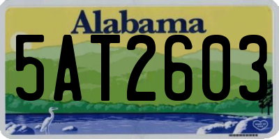 AL license plate 5AT2603