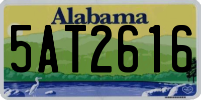 AL license plate 5AT2616