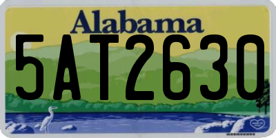 AL license plate 5AT2630