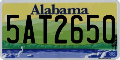 AL license plate 5AT2650