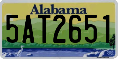 AL license plate 5AT2651