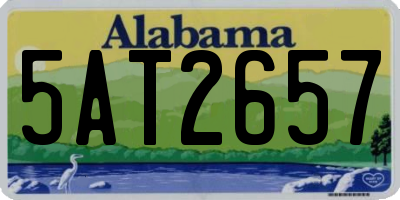 AL license plate 5AT2657