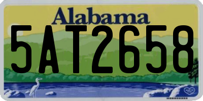 AL license plate 5AT2658
