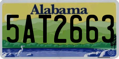 AL license plate 5AT2663