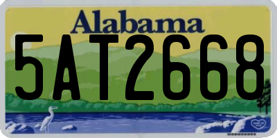 AL license plate 5AT2668