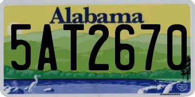 AL license plate 5AT2670
