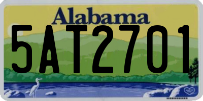 AL license plate 5AT2701