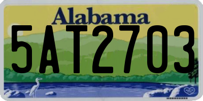 AL license plate 5AT2703