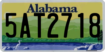 AL license plate 5AT2718