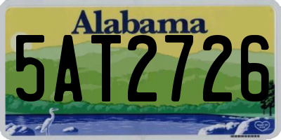AL license plate 5AT2726