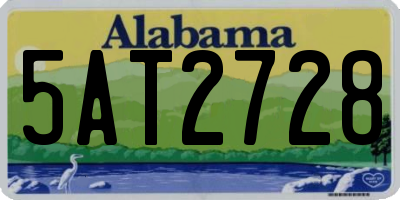 AL license plate 5AT2728