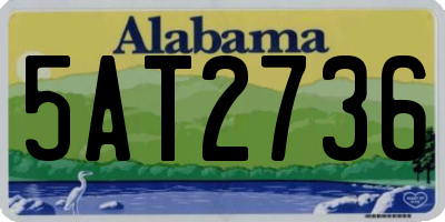 AL license plate 5AT2736