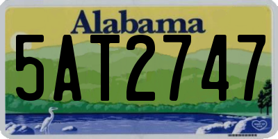 AL license plate 5AT2747