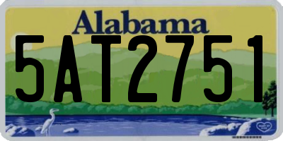 AL license plate 5AT2751