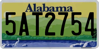 AL license plate 5AT2754