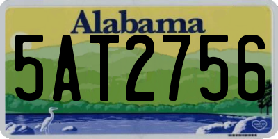 AL license plate 5AT2756