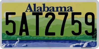 AL license plate 5AT2759