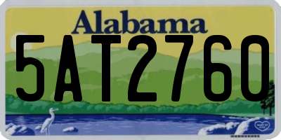 AL license plate 5AT2760