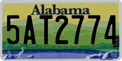 AL license plate 5AT2774