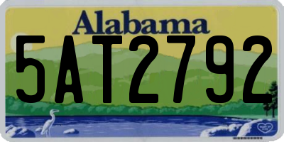 AL license plate 5AT2792