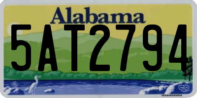 AL license plate 5AT2794