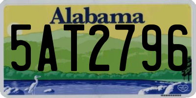 AL license plate 5AT2796