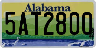 AL license plate 5AT2800