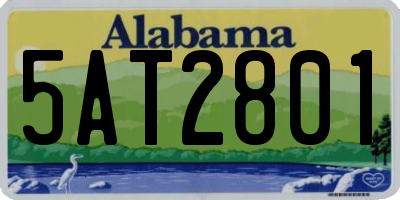 AL license plate 5AT2801