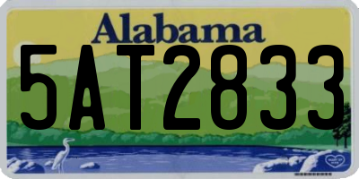 AL license plate 5AT2833