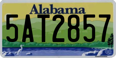 AL license plate 5AT2857