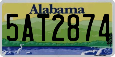 AL license plate 5AT2874