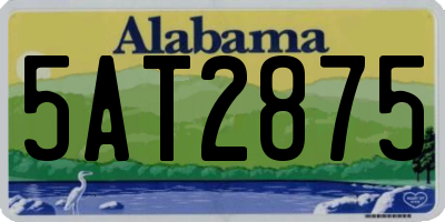 AL license plate 5AT2875