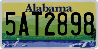 AL license plate 5AT2898