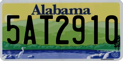 AL license plate 5AT2910