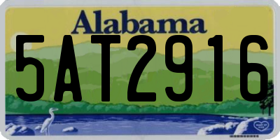 AL license plate 5AT2916