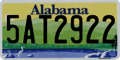 AL license plate 5AT2922