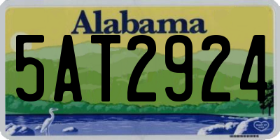 AL license plate 5AT2924