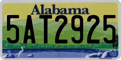 AL license plate 5AT2925